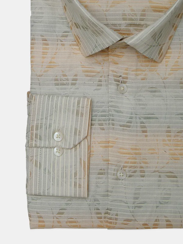 Avega cream shaded cotton printed shirt