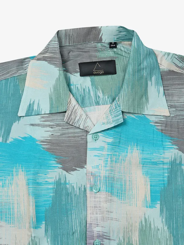 AVEGA green and blue printed shirt