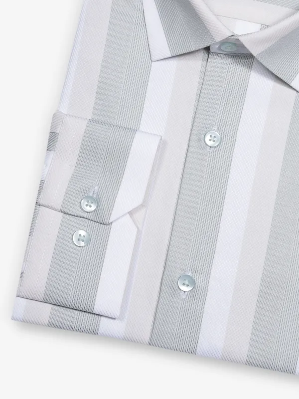 AVEGA green stripes cotton partywear shirt