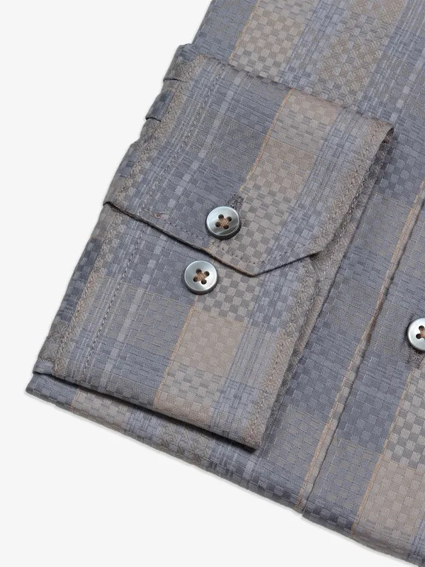 Avega grey checks texture shirt