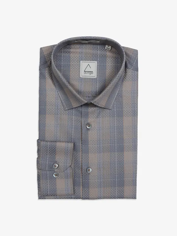 Avega grey checks texture shirt