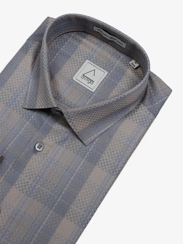 Avega grey checks texture shirt