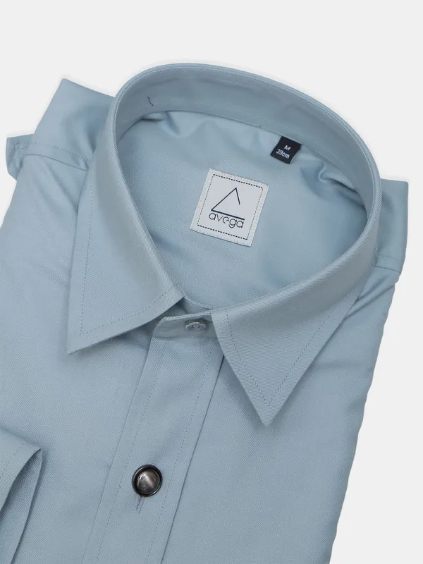 Avega grey color solid style cotton shirt