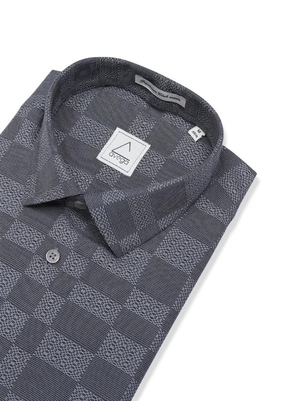 Avega grey cotton printed shirt