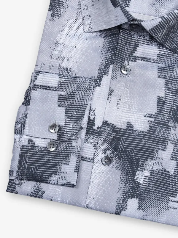 AVEGA grey printed partywear shirt