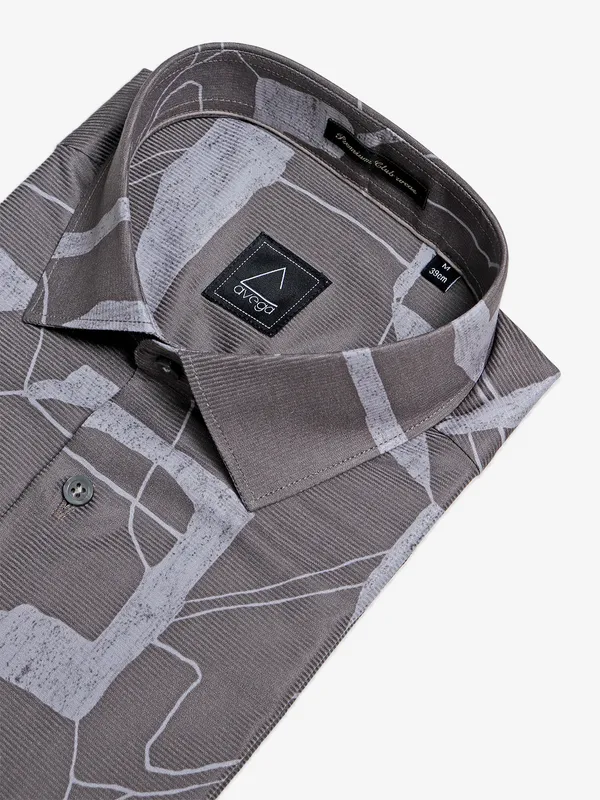 Avega grey printed shirt for party