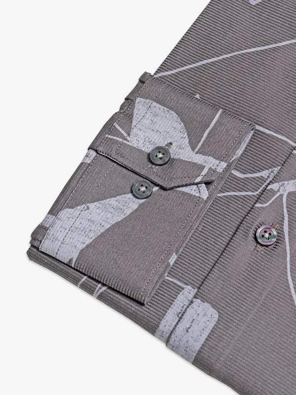 Avega grey printed shirt for party