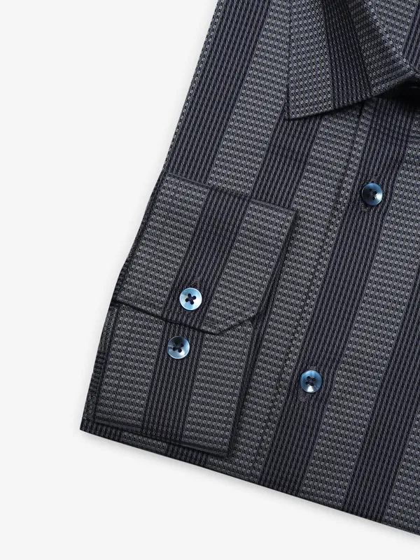 AVEGA grey stripe cotton formal shirt