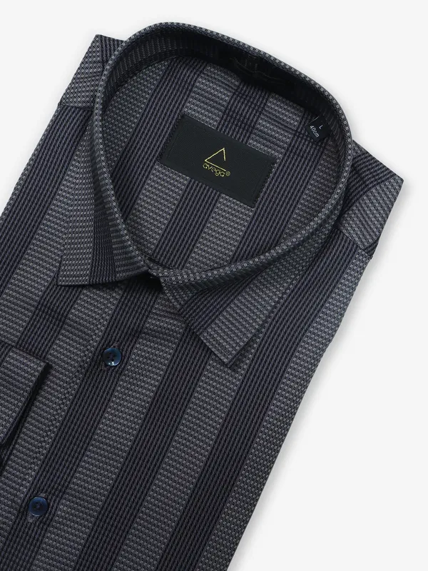 AVEGA grey stripe cotton formal shirt