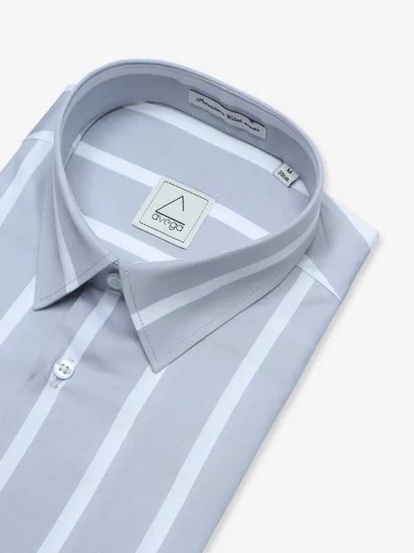 Avega grey stripe cotton shirt