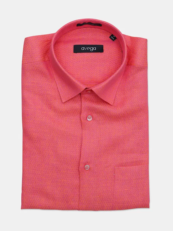 Avega hot pink solid cotton fabric shirt