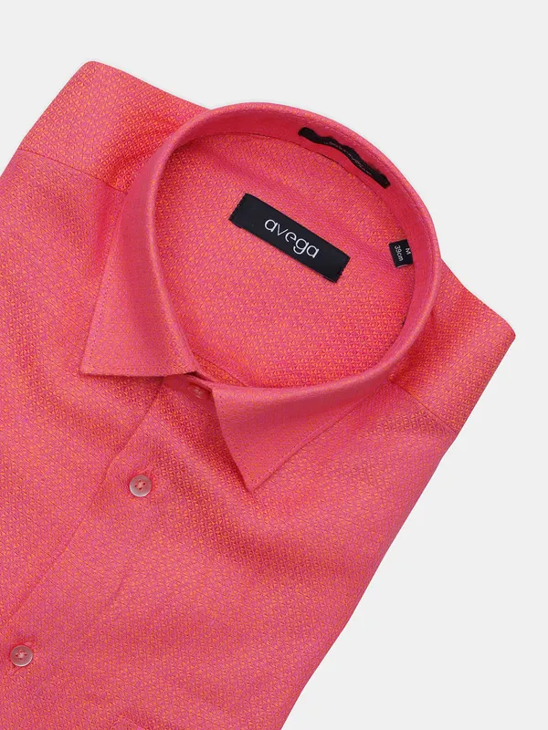 Avega hot pink solid cotton fabric shirt