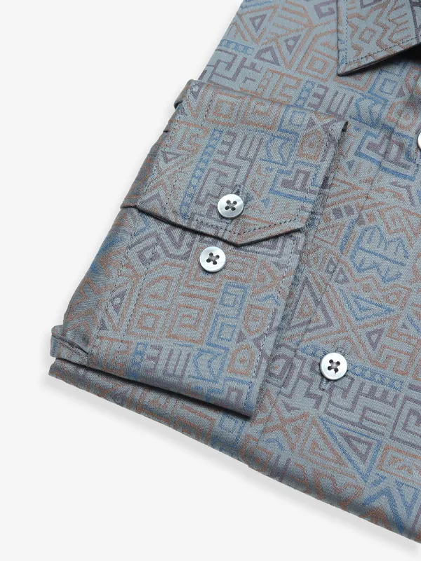 Avega latest grey cotton printed shirt