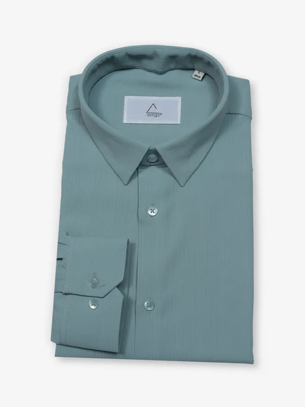 AVEGA light green cotton plain shirt