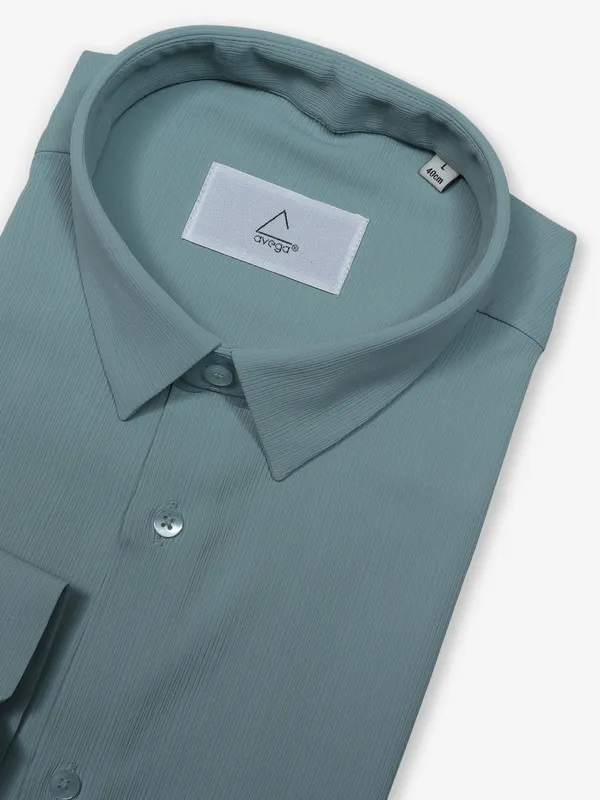 AVEGA light green cotton plain shirt