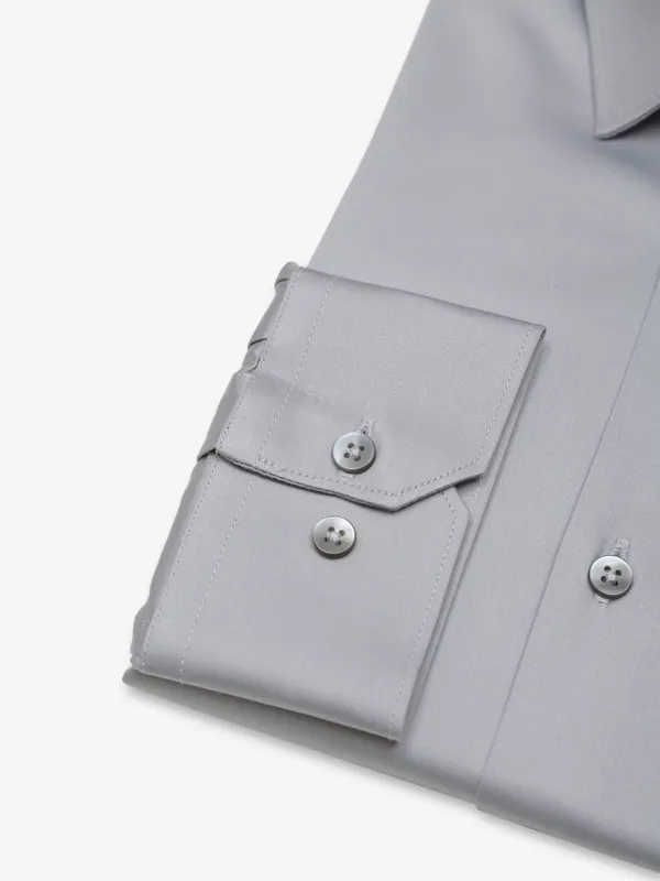 Avega light grey plain cotton shirt