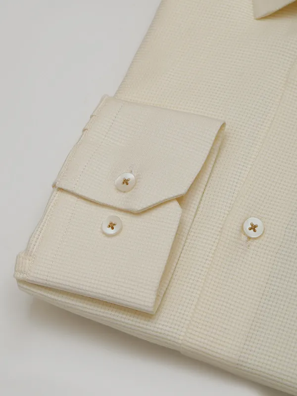 Avega light yellow cotton plain shirt