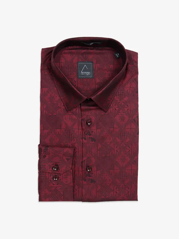 Avega maroon texture shirt