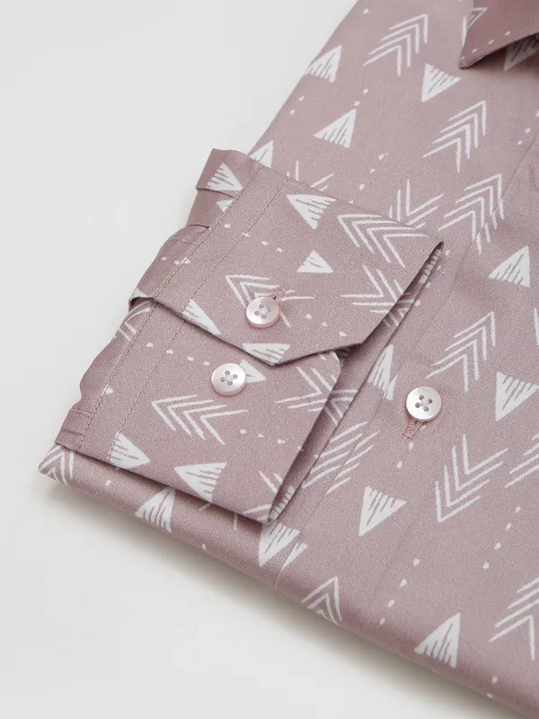 Avega mauve pink cotton printed shirt