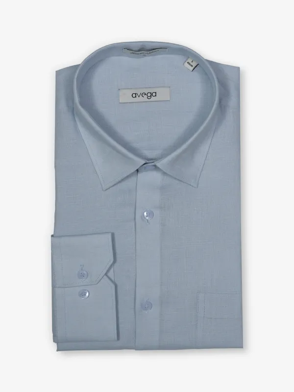 AVEGA mint blue plain linen shirt