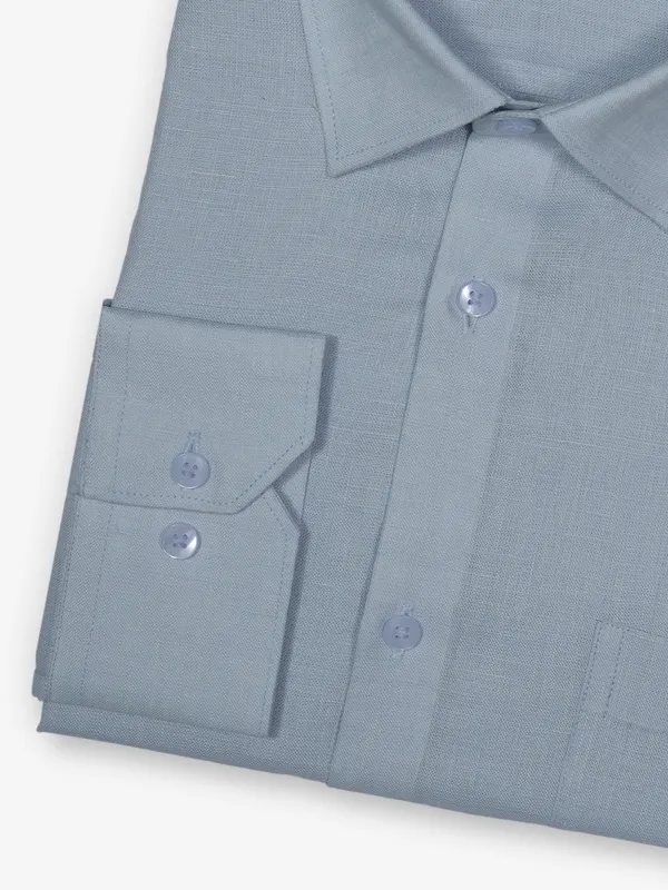 AVEGA mint blue plain linen shirt