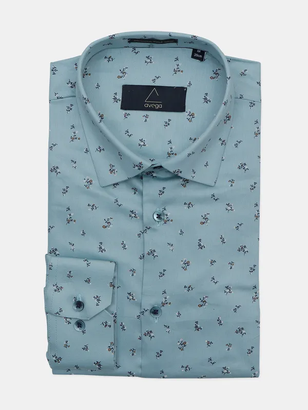 Avega blue party wear cotton shirt for men