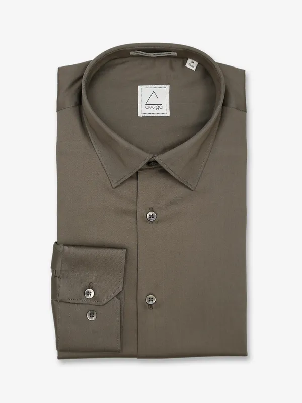 Avega moss green plain shirt