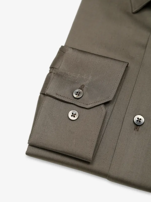 Avega moss green plain shirt