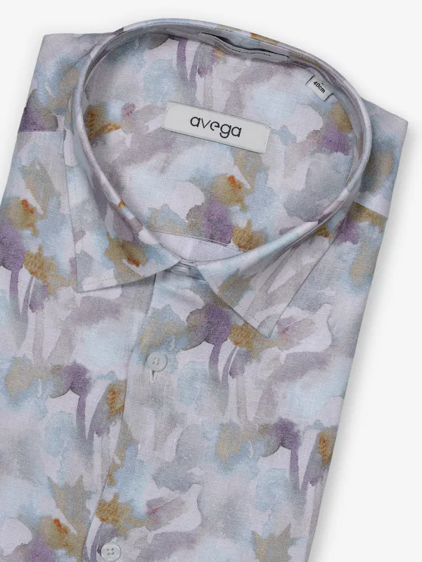 AVEGA multi color printed shirt in linen
