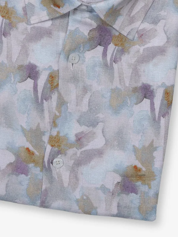 AVEGA multi color printed shirt in linen