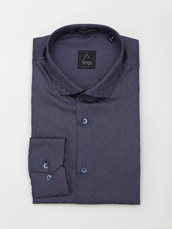 Avega navy printed cotton shirt