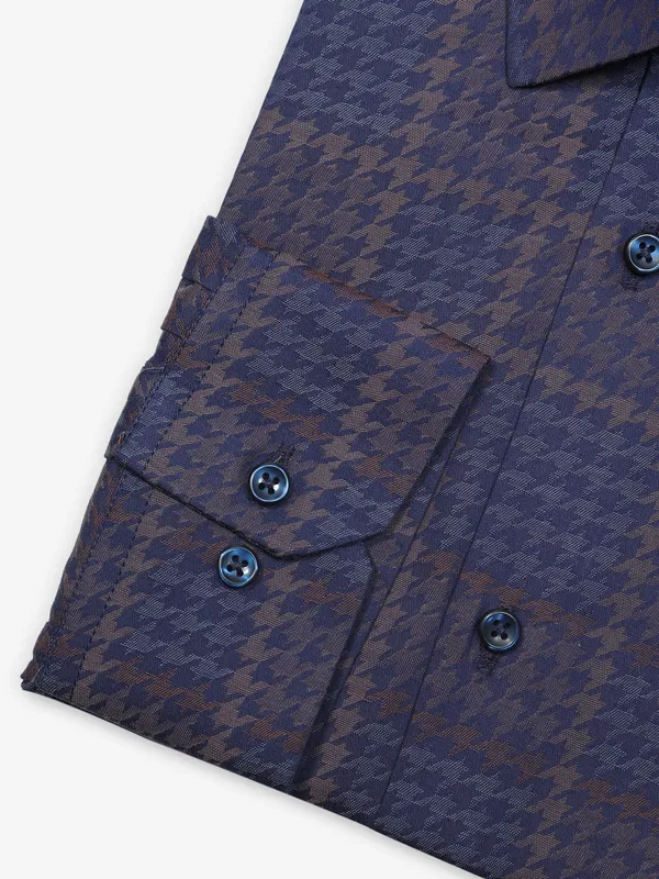 AVEGA navy taxture cotton formal shirt