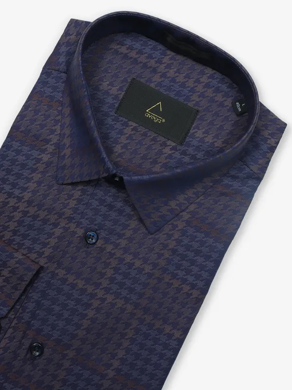 AVEGA navy taxture cotton formal shirt