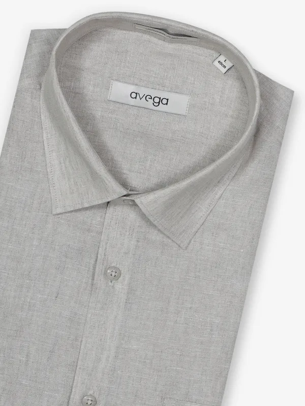 AVEGA off white plain linen shirt for men