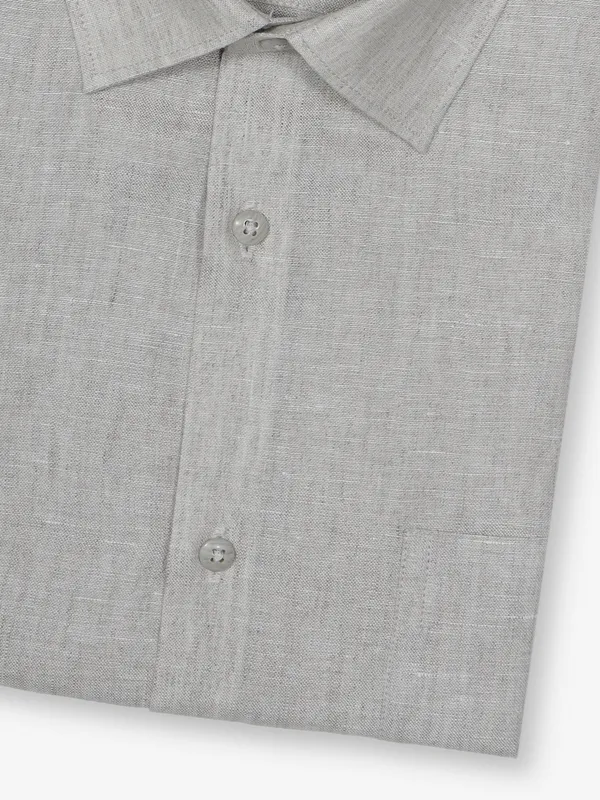 AVEGA off white plain linen shirt for men