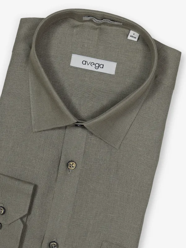 AVEGA olive linen shirt for men