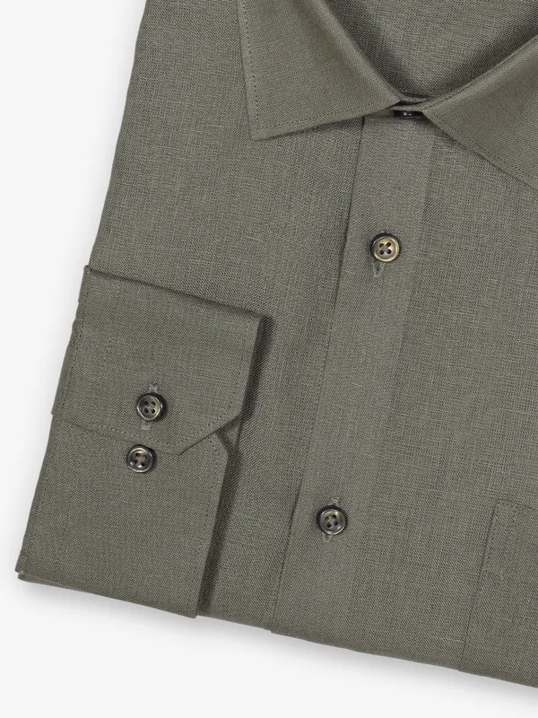 AVEGA olive linen shirt for men