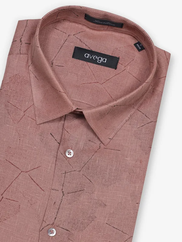 AVEGA onion pink printed linen shirt