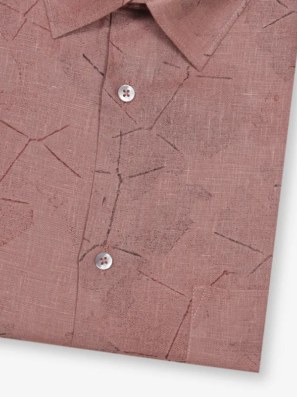 AVEGA onion pink printed linen shirt