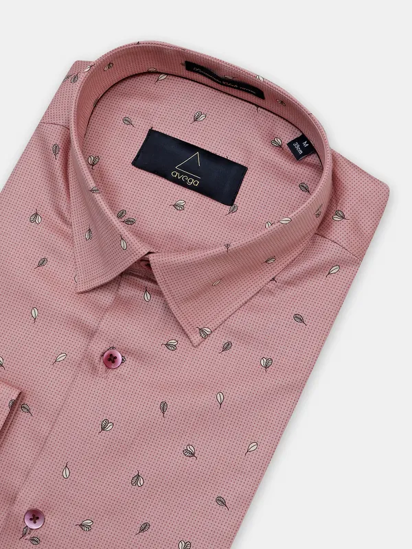 Avega onion pink slim fit cotton shirt