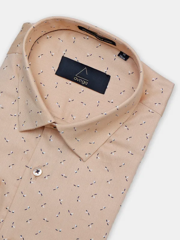 Avega peach cotton shirt for men