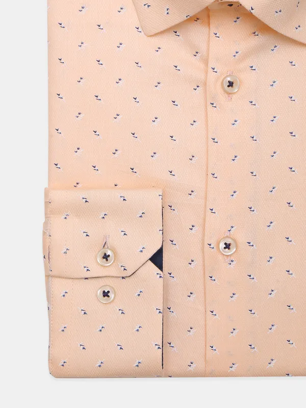 Avega peach printed pattern cotton shirt