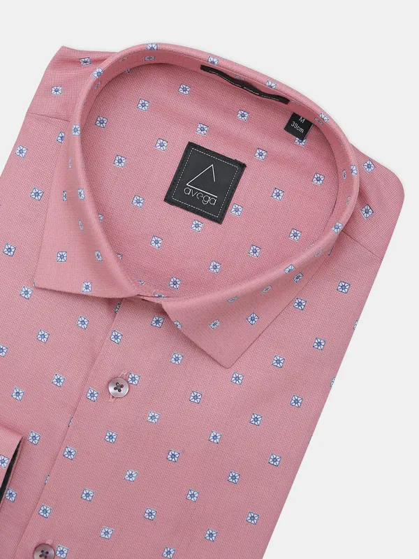 Avega pink color cotton fabric printed shirt