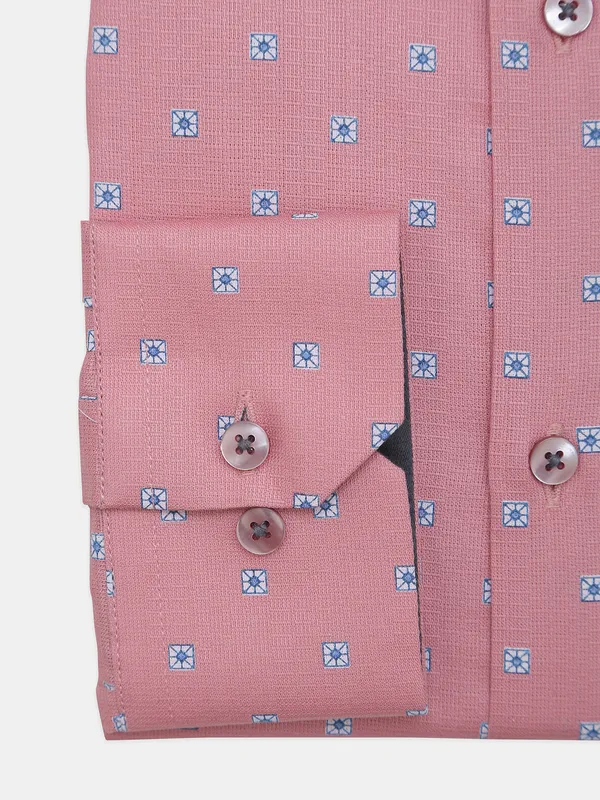 Avega pink color cotton fabric printed shirt
