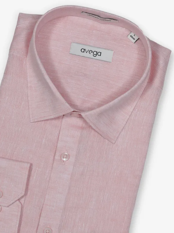 AVEGA pink plain linen shirt for men