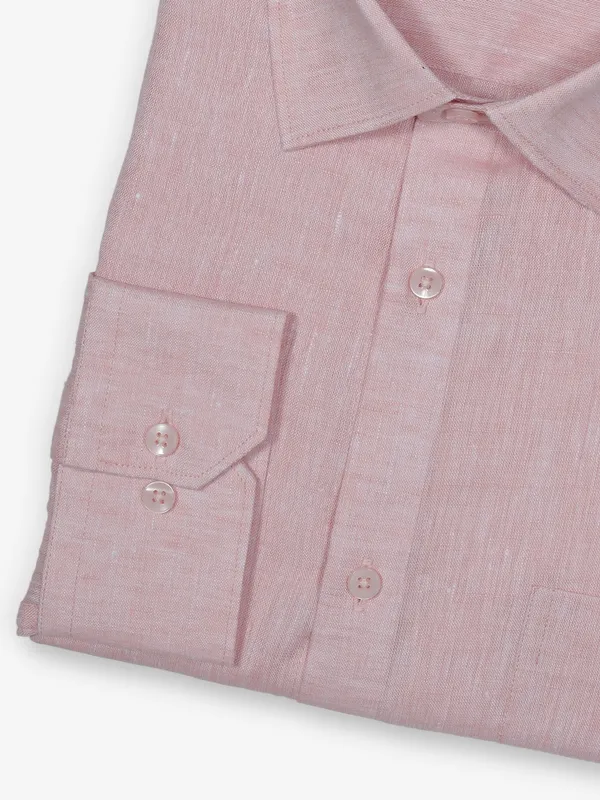 AVEGA pink plain linen shirt for men