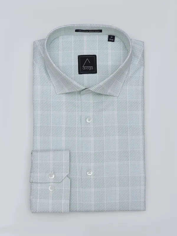 Avega pista green and white cotton shirt