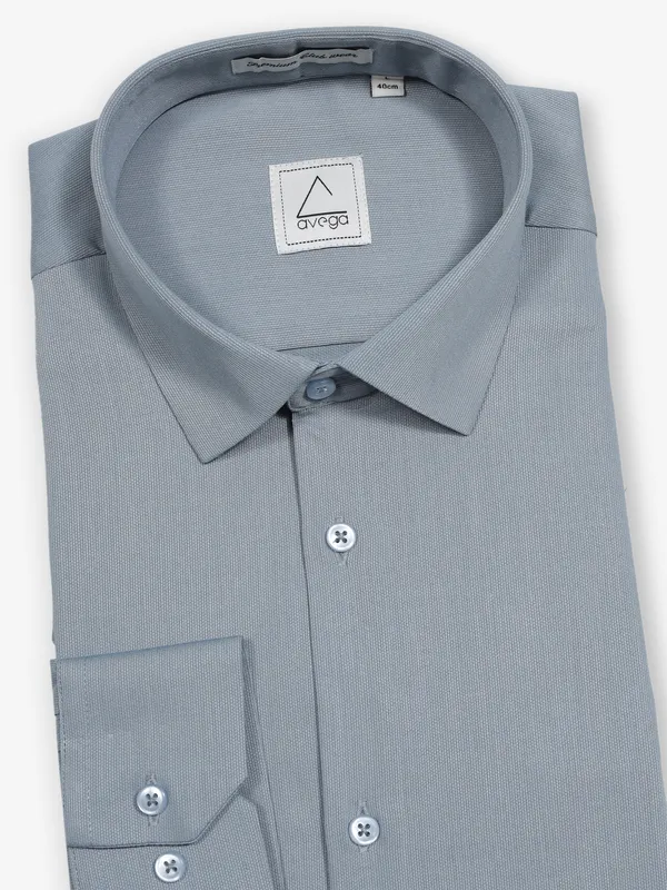 AVEGA plain light grey cotton partywear shirt
