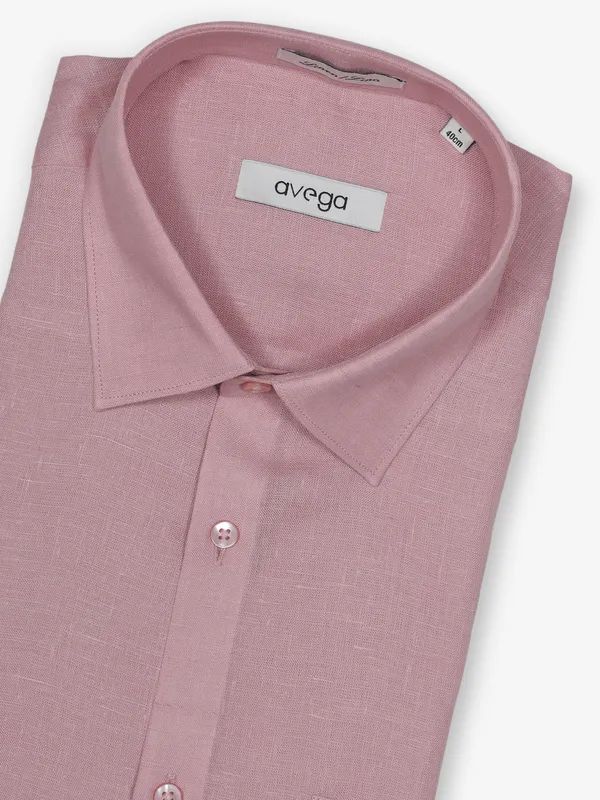 AVEGA plain onion pink linen shirt