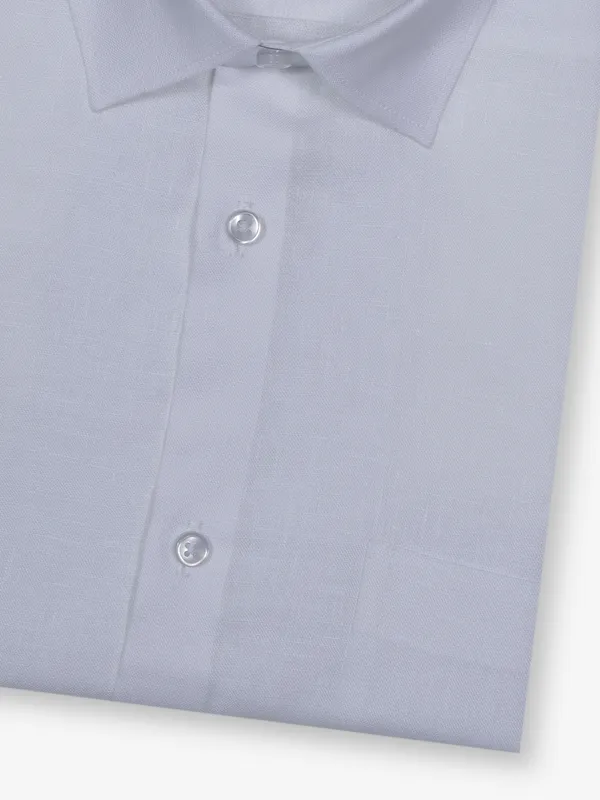 AVEGA plain white linen shirt for men